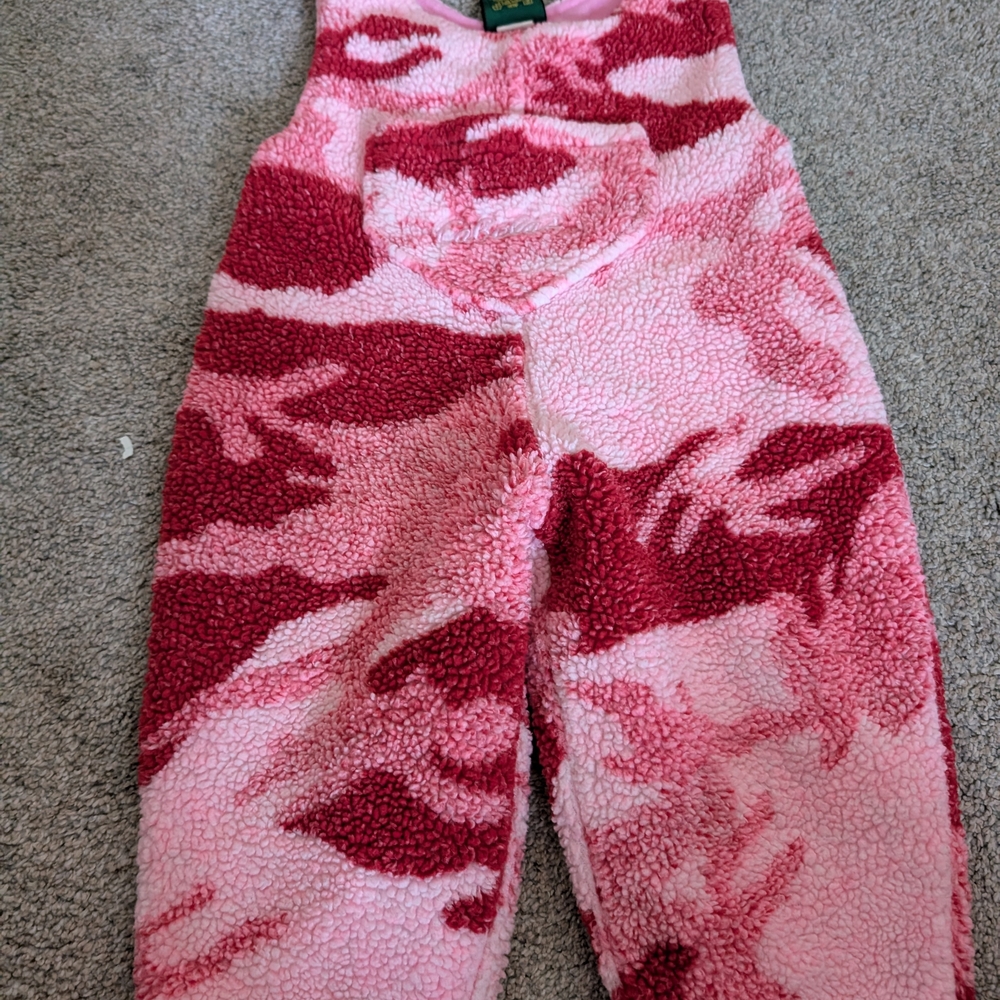Pink and Red Camouflage Fleece Overalls